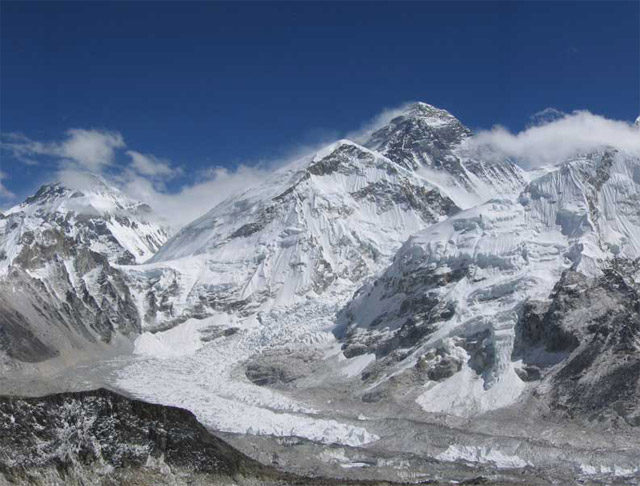 Mount Everest och Khumbu Icefall